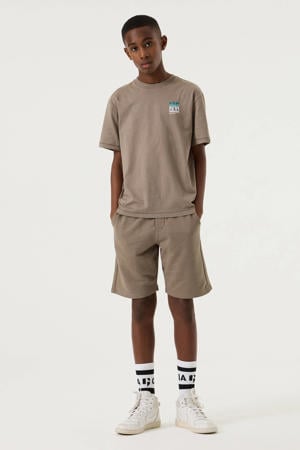 relaxed regular waist sweatshort taupe