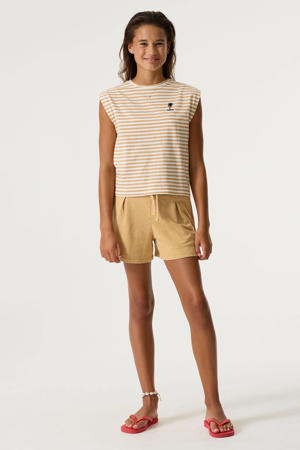 relaxed regular waist sweatshort beige