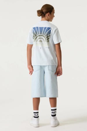 T-shirt met backprint lichtblauw