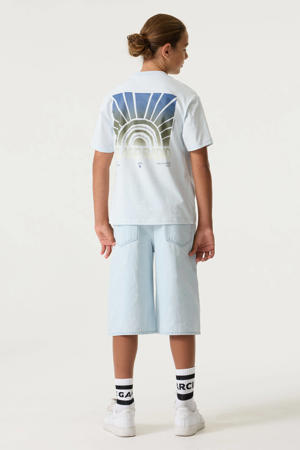 T-shirt met backprint lichtblauw