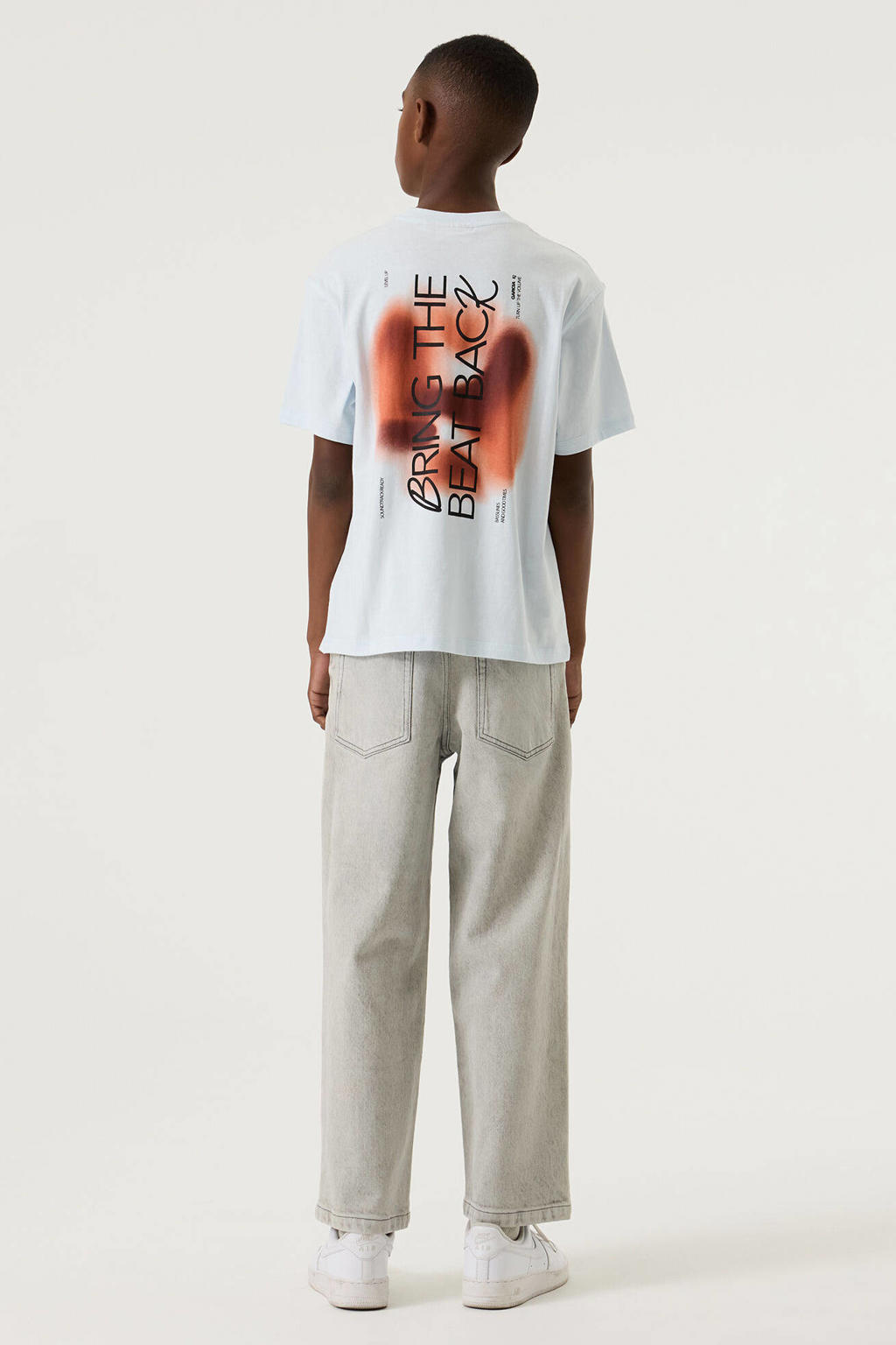 Garcia T-shirt met backprint lichtblauw