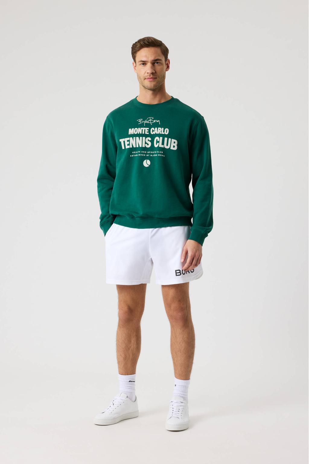 Groene heren Björn Borg sweater met printopdruk, lange mouwen en ronde hals