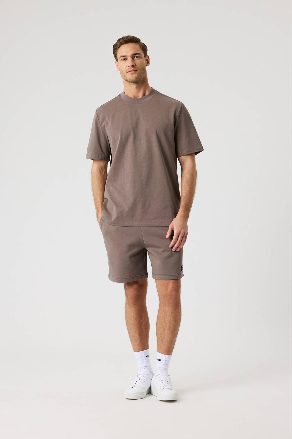 Bruine heren Björn Borg T-shirt van katoen met effen, korte mouwen en ronde hals