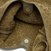 thumbnail: Manfield suede schoudertas kaki