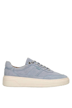 suède sneakers blauw