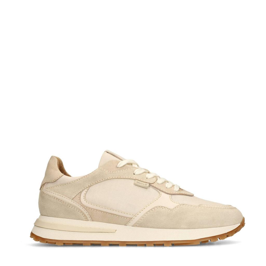 Beige heren Manfield suède sneakers met veters