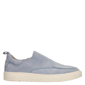 suède loafers blauw