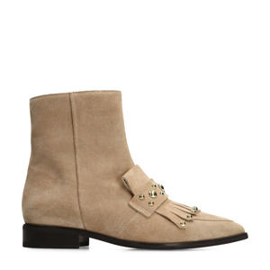 suède enkellaarzen beige