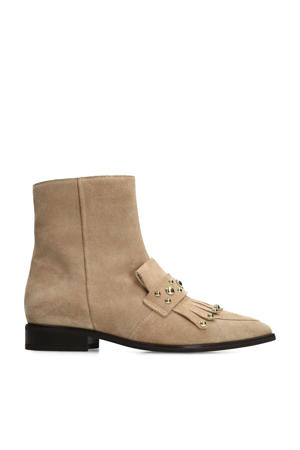 suède enkellaarzen beige