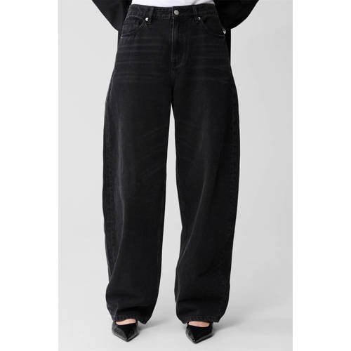 Shoeby high waist barrel jeans grey denim afbeelding