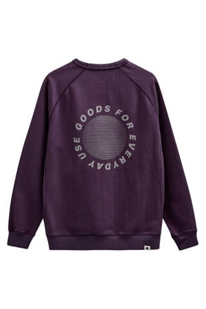 sweater met backprint donkerpaars
