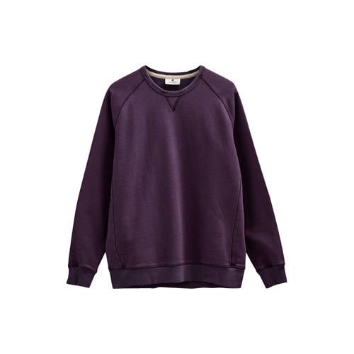 Anerkjendt sweater met backprint donkerpaars afbeelding