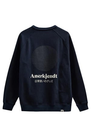 sweater met backprint donkerblauw