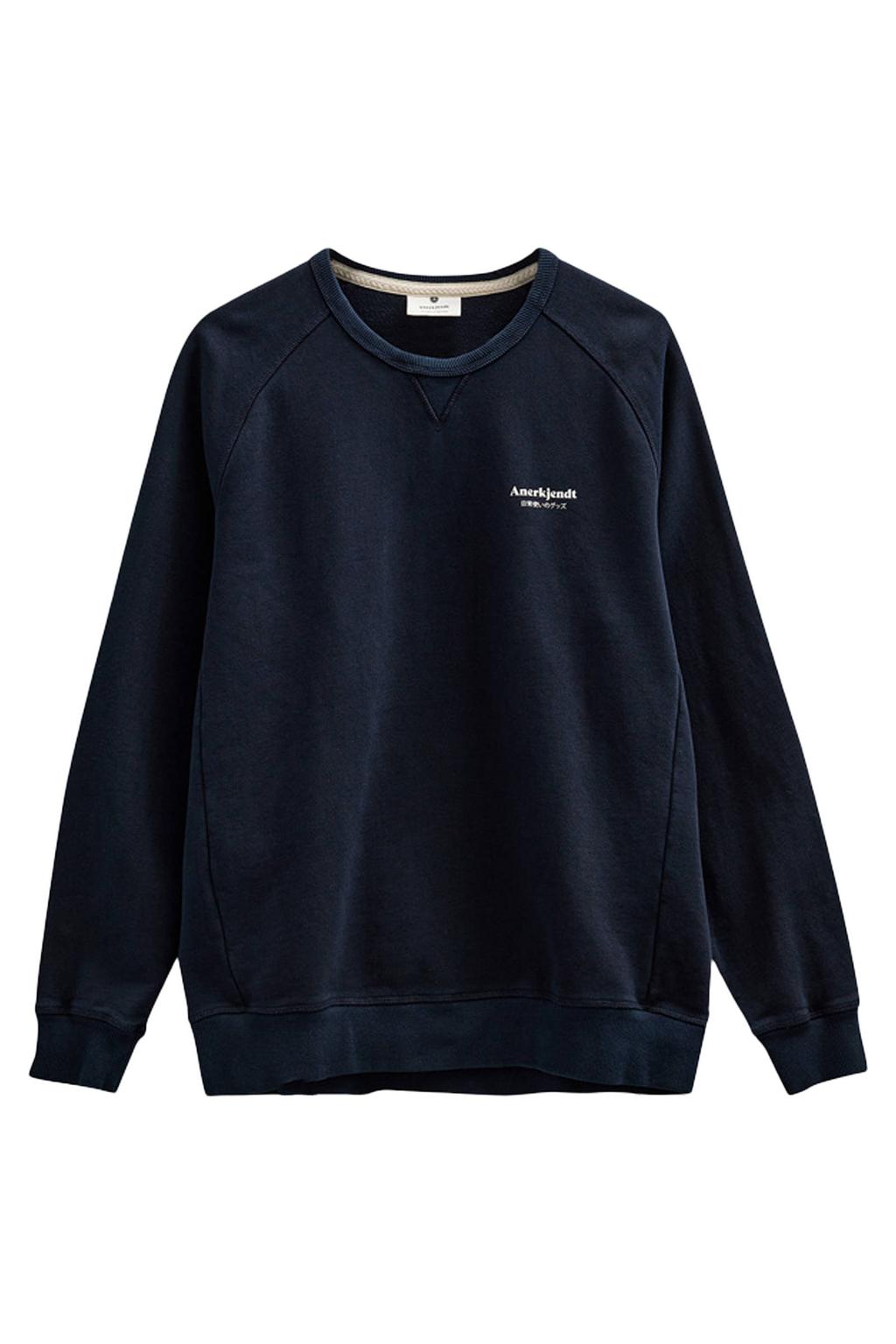 Anerkjendt sweater met backprint donkerblauw
