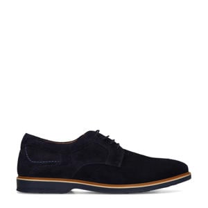 suède veterschoenen donkerblauw