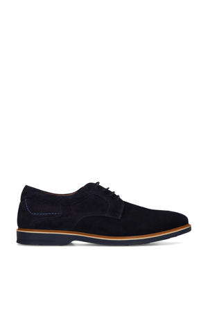 suède veterschoenen donkerblauw