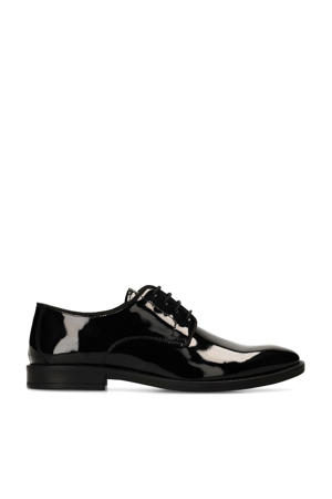lakleren veterschoenen zwart