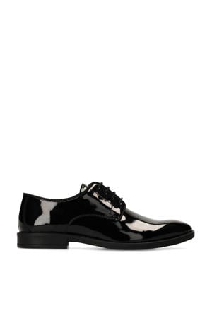 lakleren veterschoenen zwart