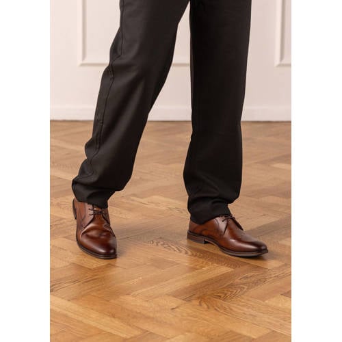 Manfield leren veterschoenen cognac afbeelding