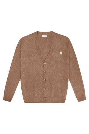 gebreid vest met wol bruin