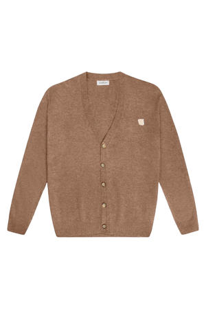 gebreid vest met wol bruin