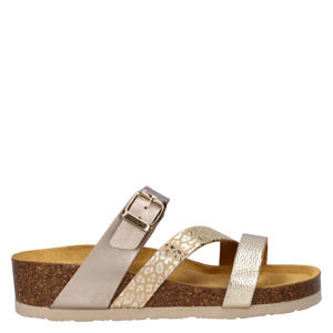 imitatieleren leren slippers taupe