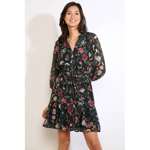 LOLALIZA gebloemde blousejurk multi afbeelding