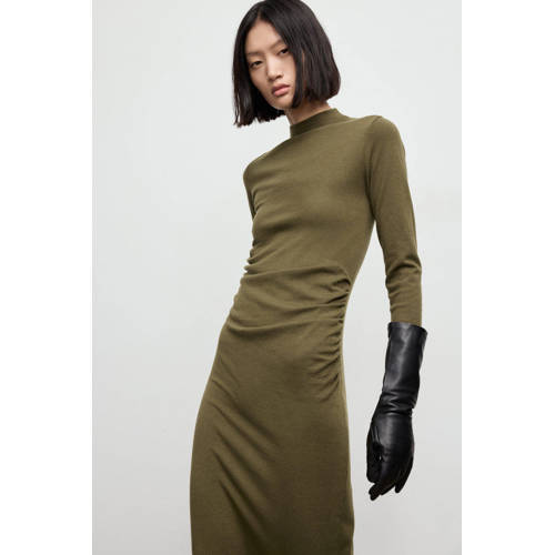 Mango midi jurk kaki afbeelding