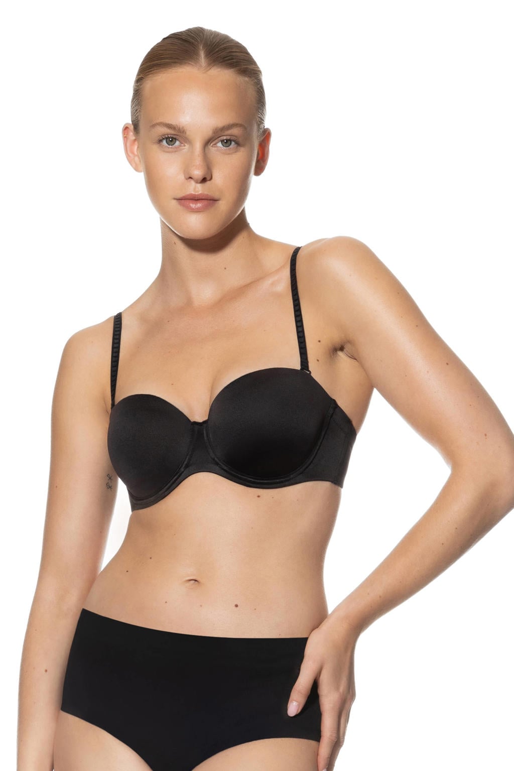 Mey voorgevormde strapless T-shirt-bh met beugel Joan zwart