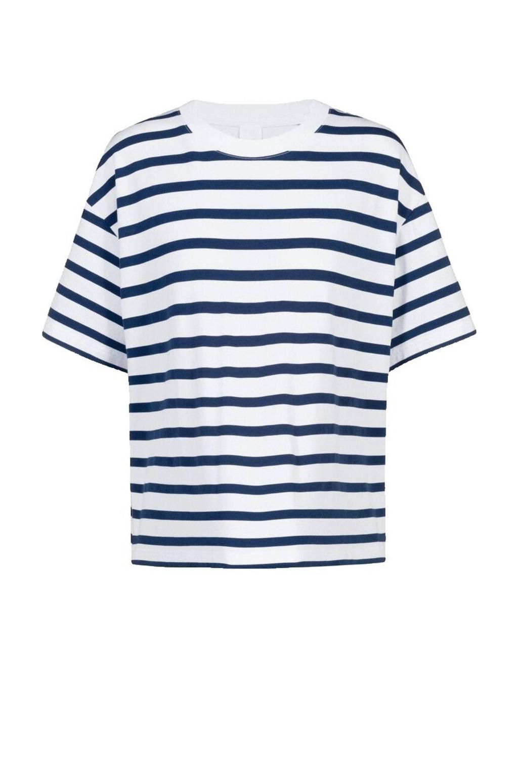 Mey pyjamatop Breezy Stripes wit/donkerblauw
