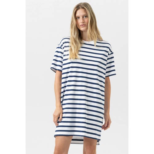 Mey nachthemd Breezy Stripes wit/donkerblauw afbeelding