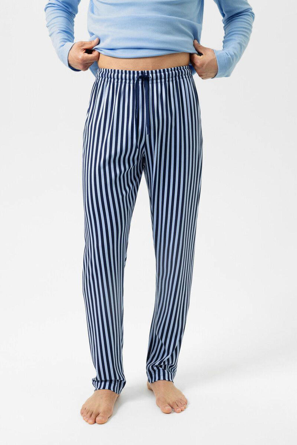 Mey pyjamabroek Graphic Stripes lichtblauw/donkerblauw
