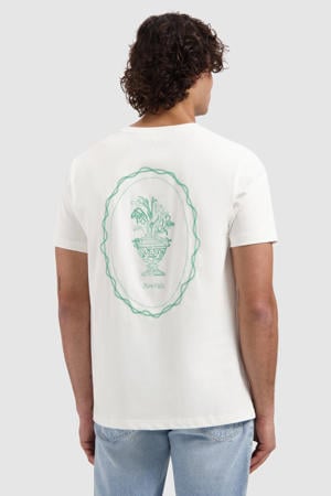 regular T-shirt met backprint ecru
