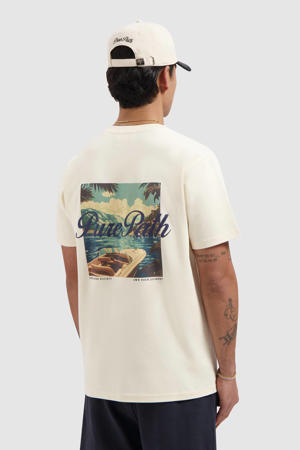 regular T-shirt met backprint ecru