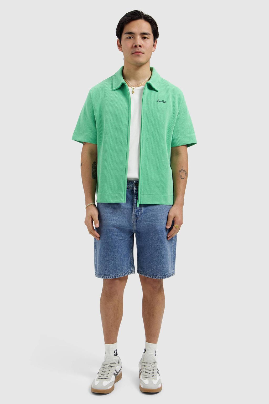 Pure Path denim regular short blauw