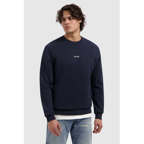 Pure Path gebloemde sweater donkerblauw afbeelding