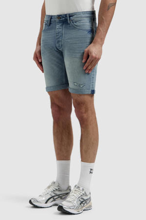 Miles denim slim short blauw