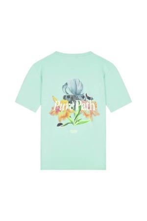 regular T-shirt met backprint mintgroen