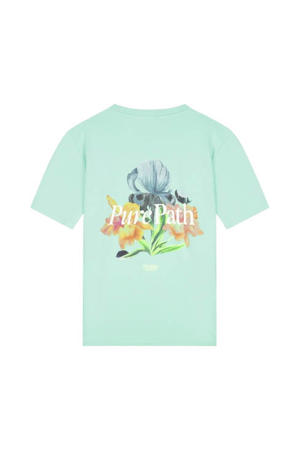 regular T-shirt met backprint mintgroen