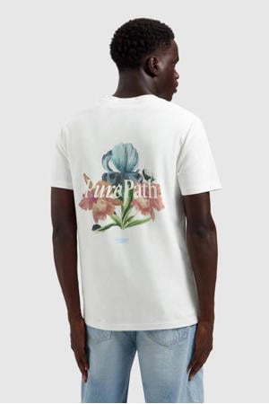 regular T-shirt met backprint ecru