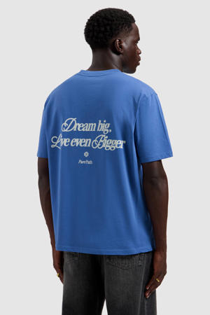 relaxed T-shirt met backprint blauw