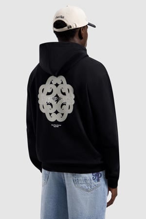 hoodie met backprint zwart
