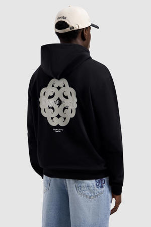 hoodie met backprint zwart