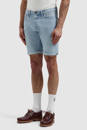 denim slim short blauw