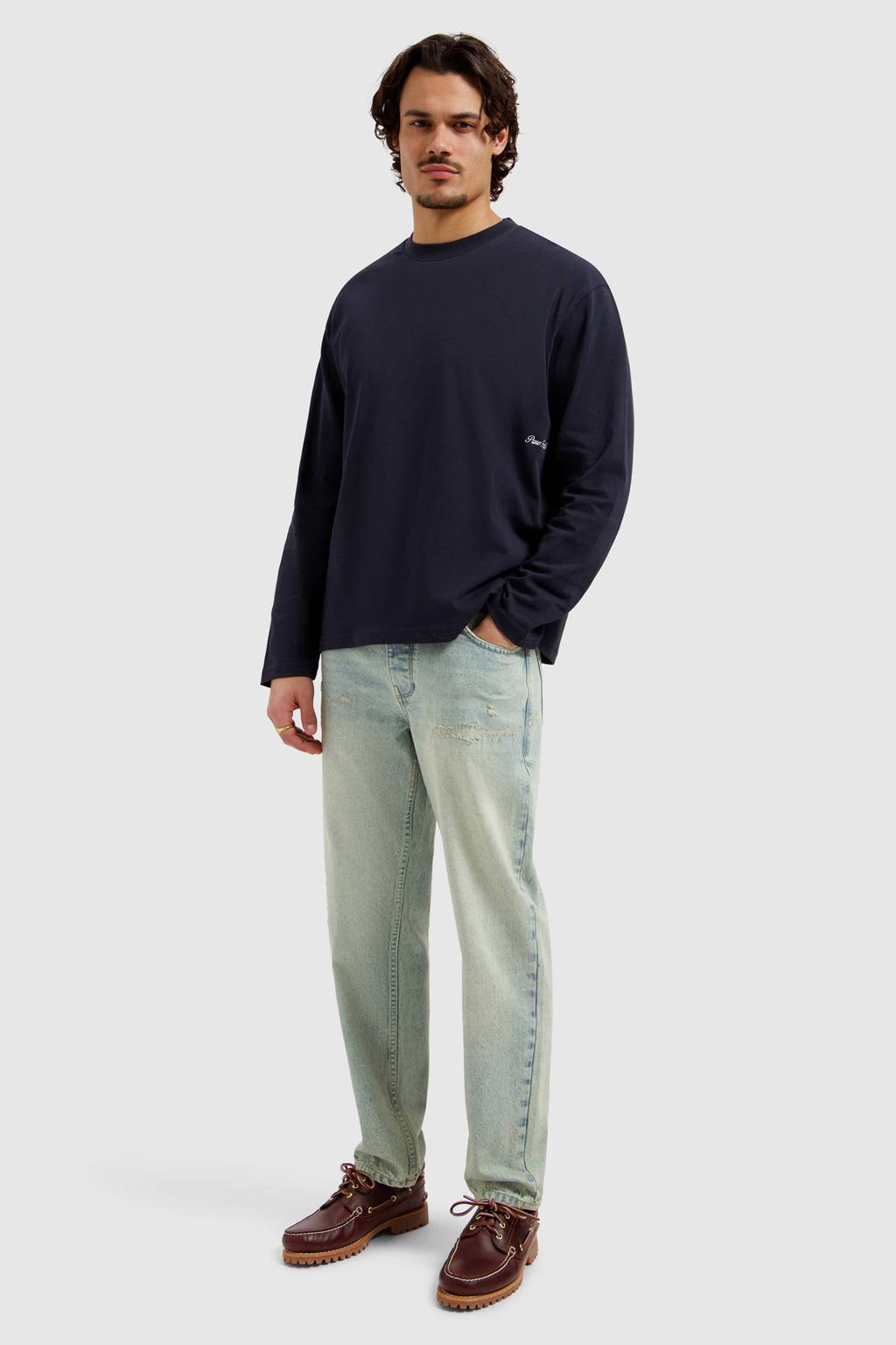 Pure Path Aiden loose fit jeans denim blue green