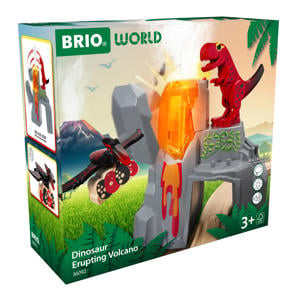 36092 Dinosaurussen met vulkaanuitbarsting | Set speelgoedtreintjes voor kinderen vanaf 3 jaar