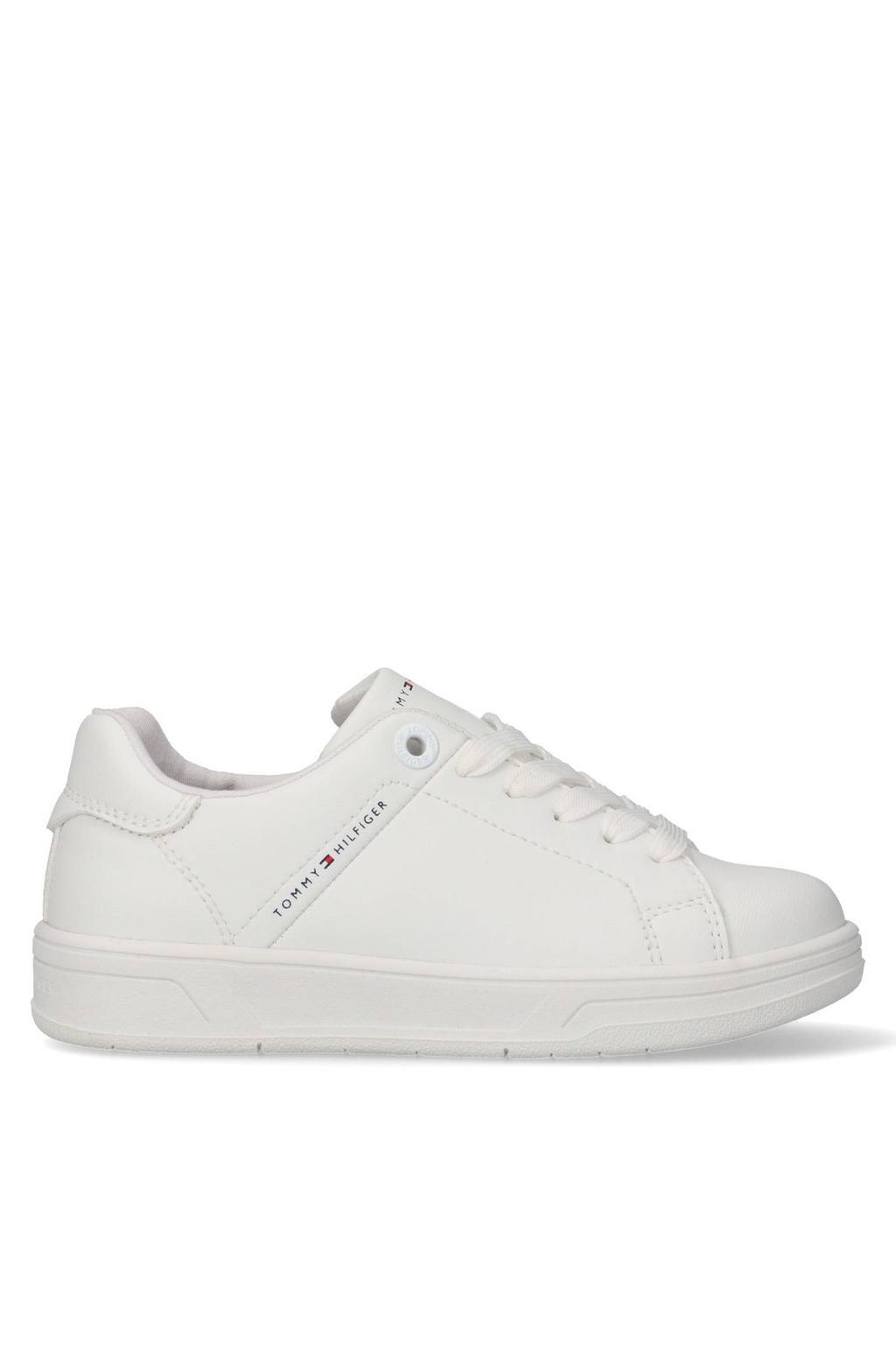 Witte jongens Tommy Hilfiger Hampton sneakers van 55% pl/ 45% pu met ritssluiting