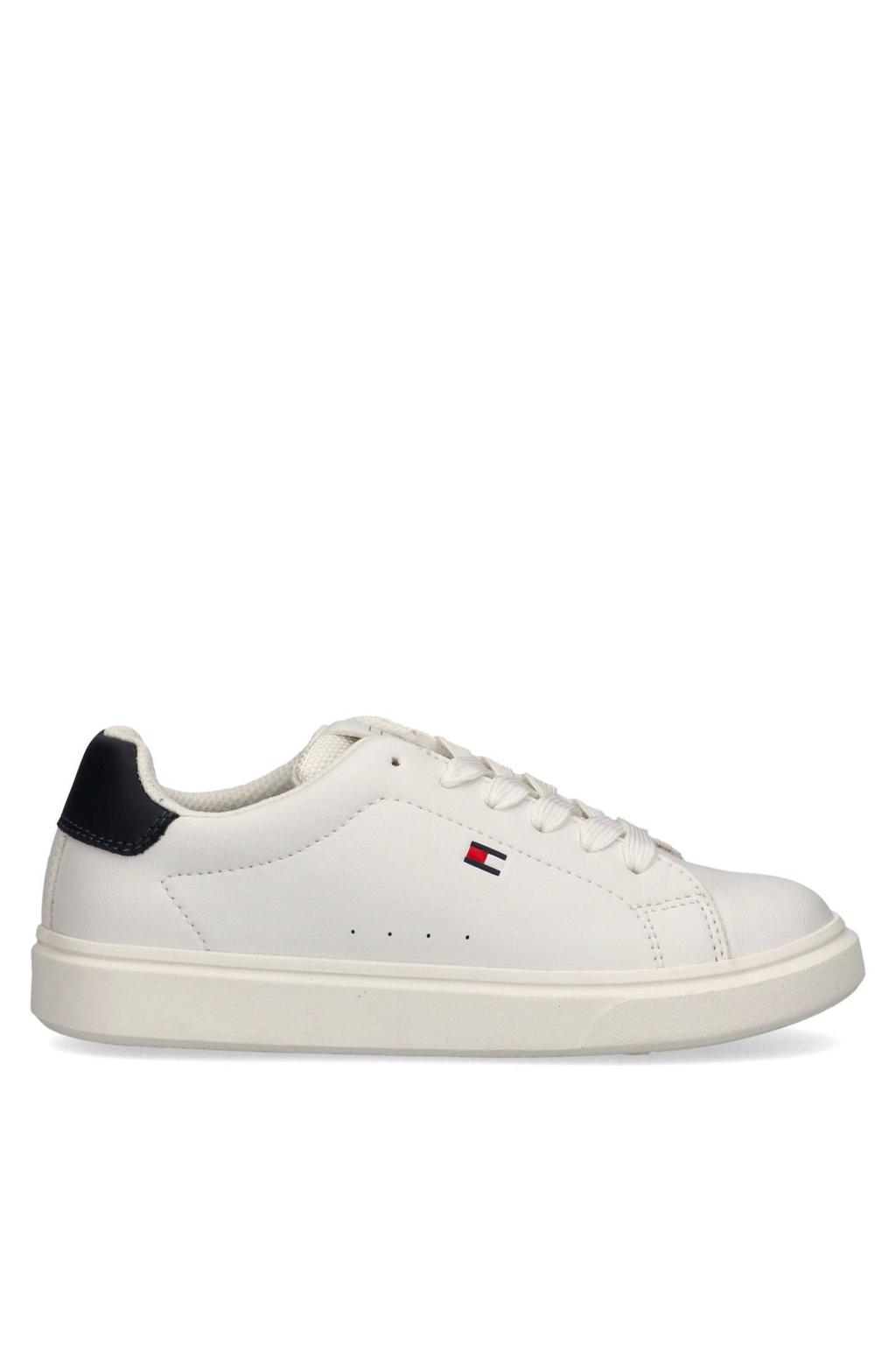 Wit en donkerblauwe jongens Tommy Hilfiger Cooper sneakers van 100% pu met veters