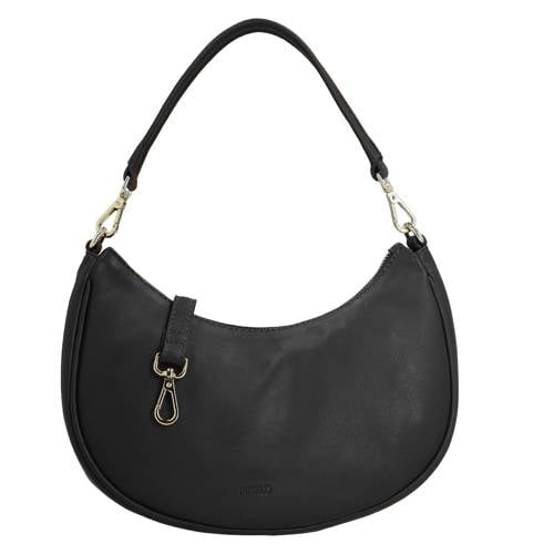 Manfield leren crossbody tas zwart afbeelding