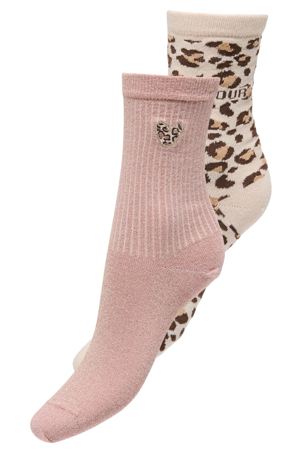 ONLY sokken ONLOLIVIA - roze (set van 2)
